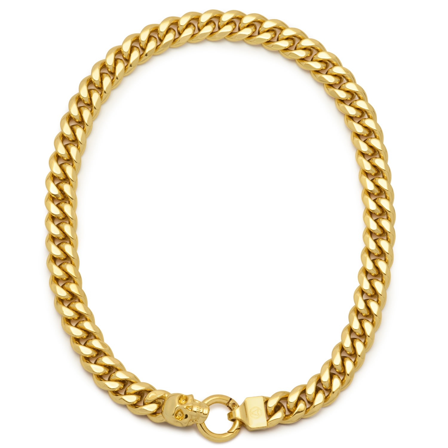 Men's Atticus Skull Curb Chain Necklace In Gold Northskull