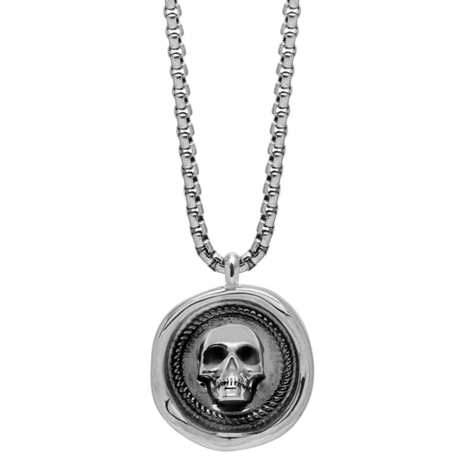 Men's Atticus Skull Seal Necklace In Silver Northskull