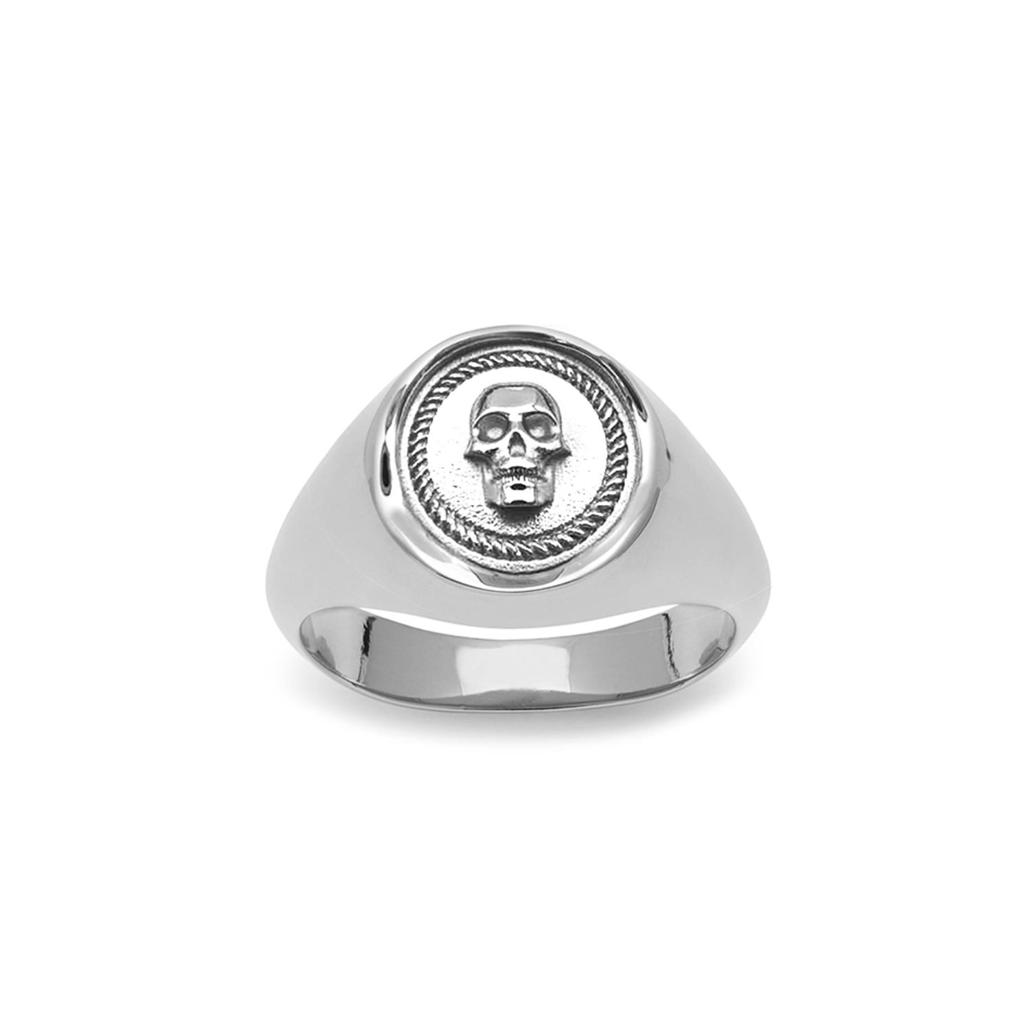 Men's Atticus Skull Seal Pinky Ring In Silver Northskull
