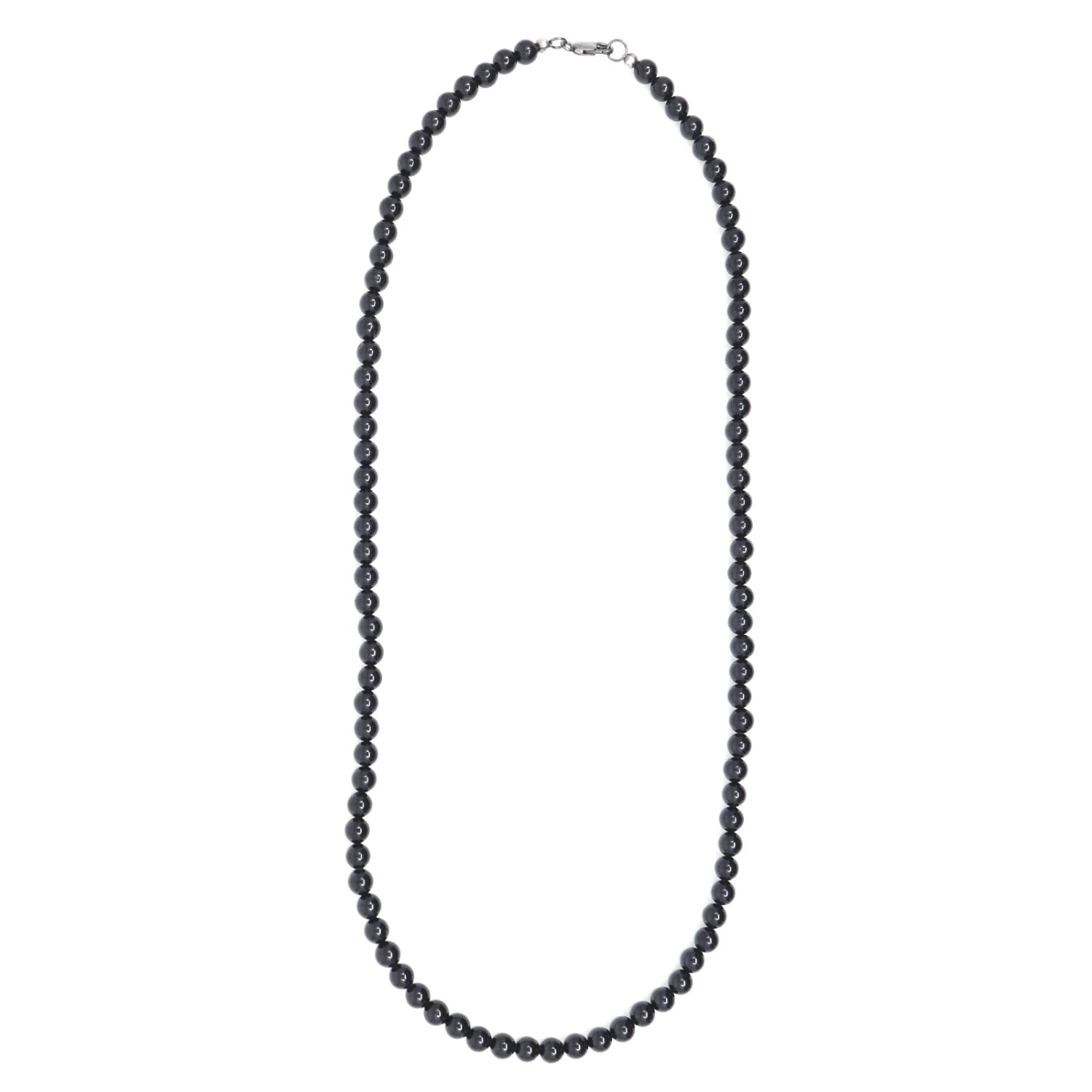Men's Black Onyx Beaded Necklace Shar Oke