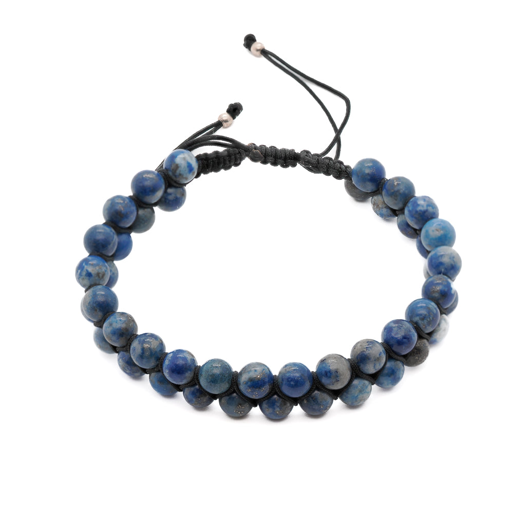 Men's Blue / Silver Lapis Lazuli Energy Bracelet Ebru Jewelry