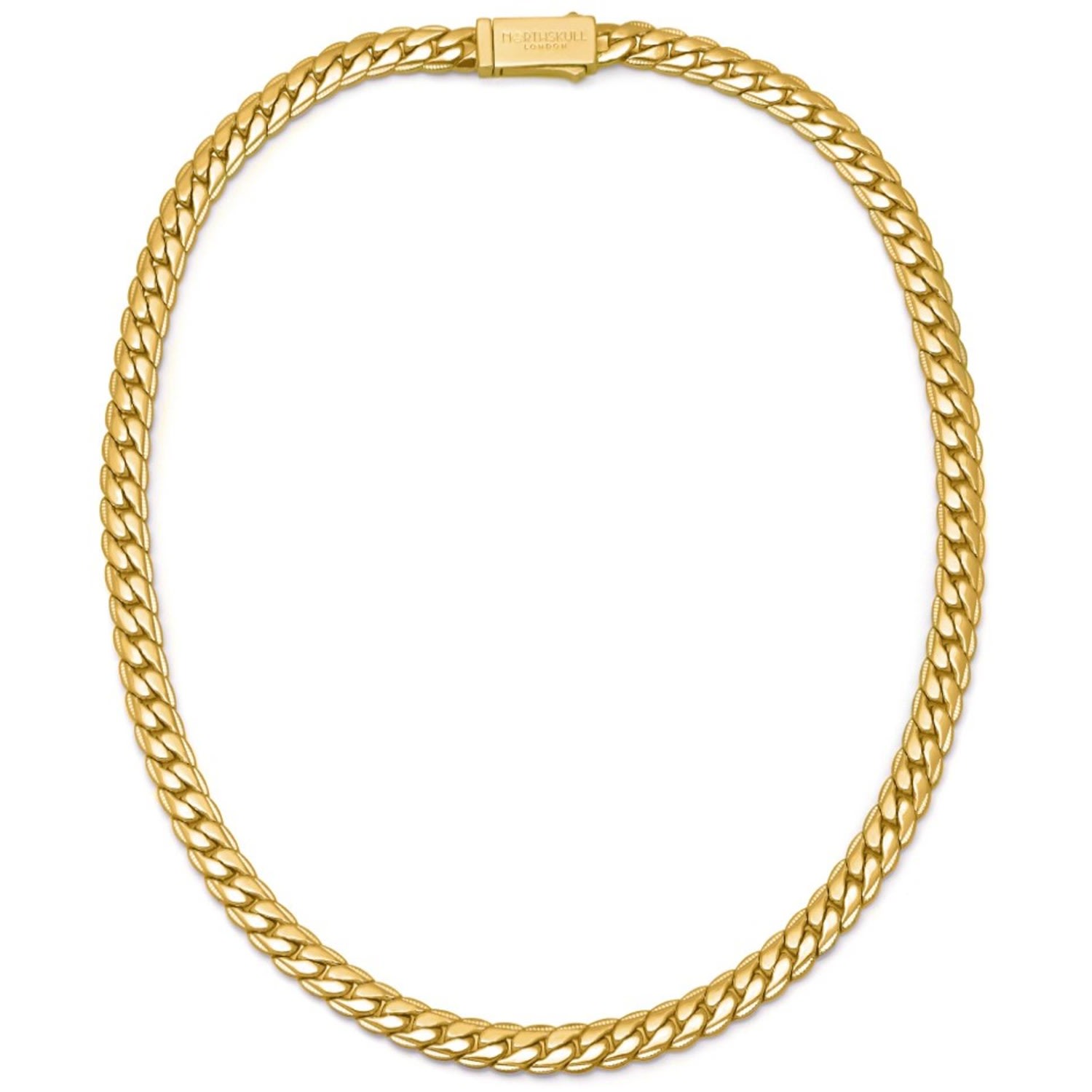 Men's Flat Curb Chain Necklace In Gold Northskull