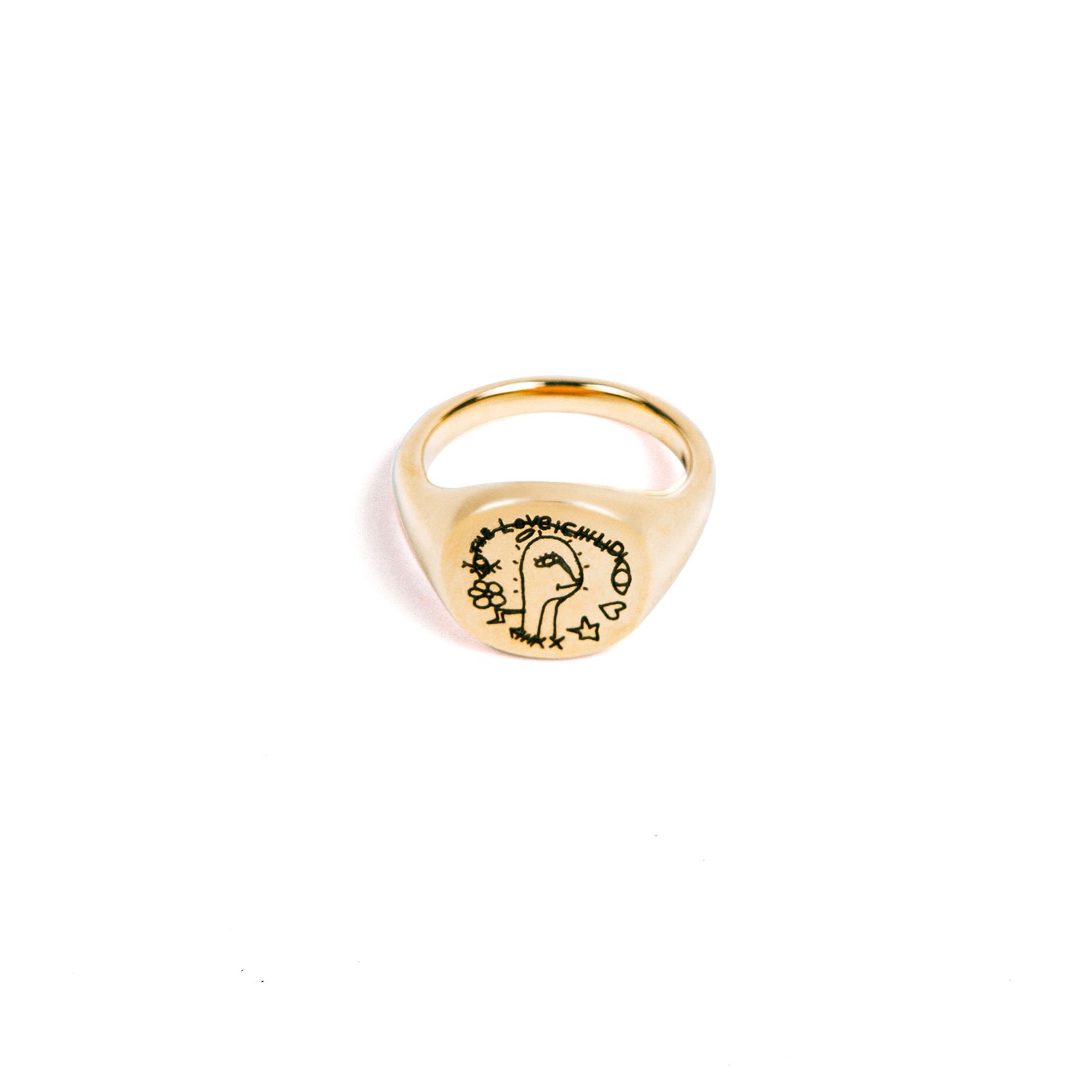 Men's Gold Signet Ring C/O The Real Love Child Undefined Jewelry