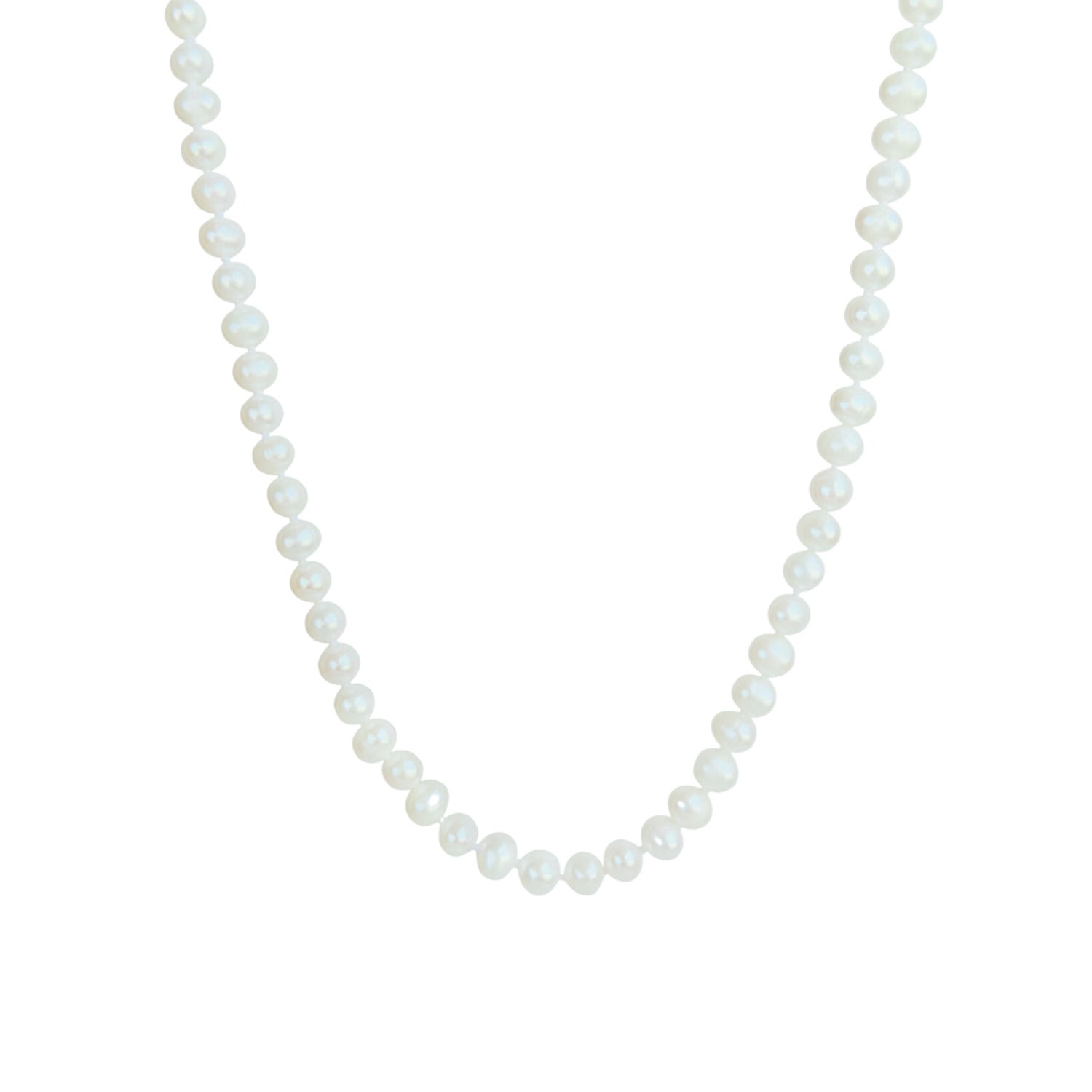 Men's Gold / White Classic Oyster White Pearl Necklace Peral