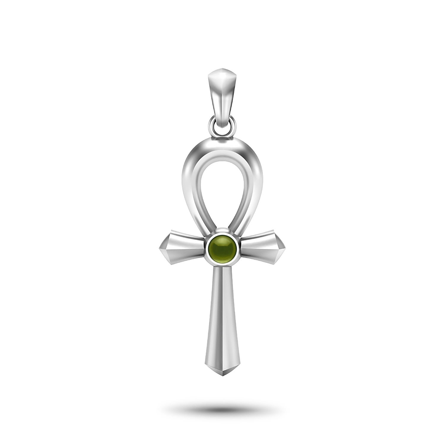 Men's Green / Silver Ancient Ankh Amulet With Peridot Rahul Patel Collection