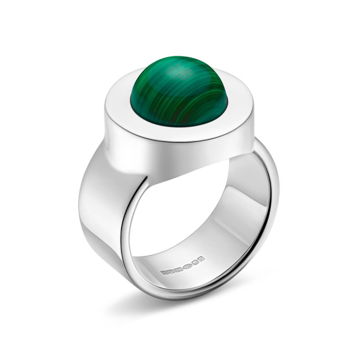Men's Green / Silver Genesis Malachite Ring Rahul Patel Collection