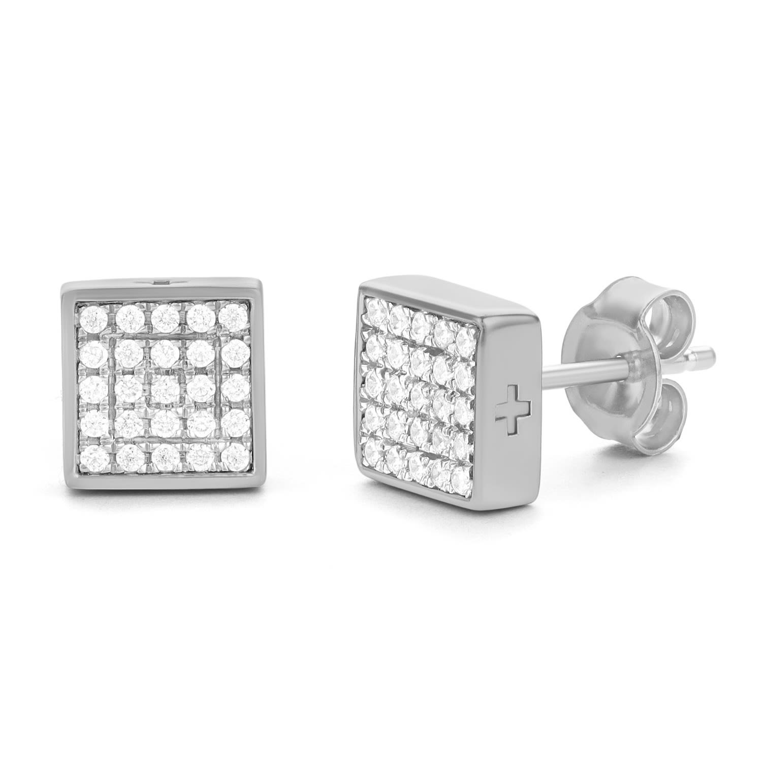 Men's Grey Two-Tone Square Stud In Industry - S All Inclusive