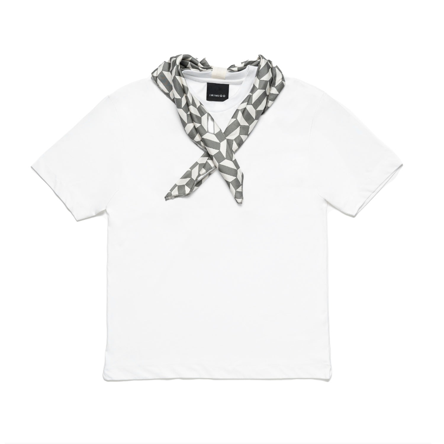 Men's Necklace Scarf Comfort White T-Shirt Small Inimigo
