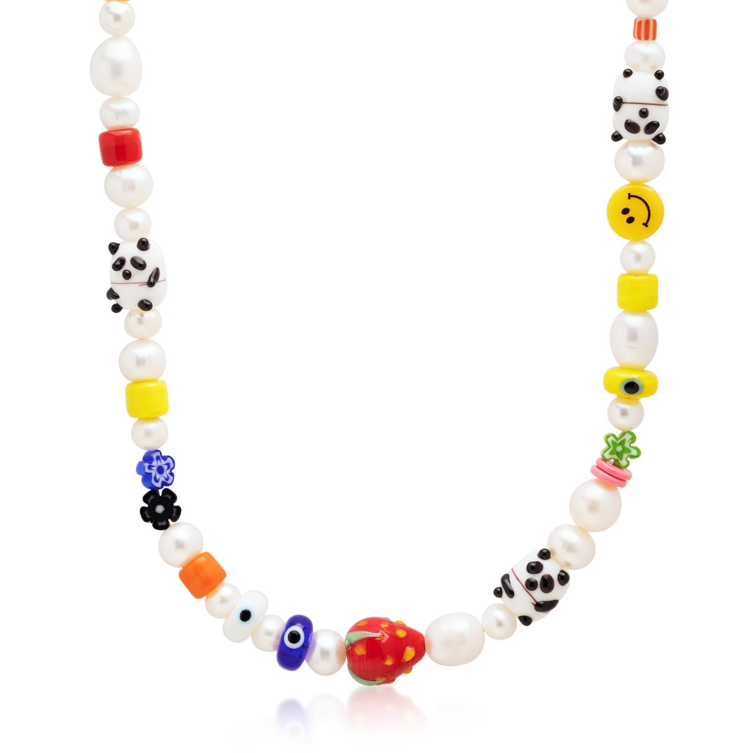 Mens Panda Pearl Choker With Assorted Beads Nialaya
