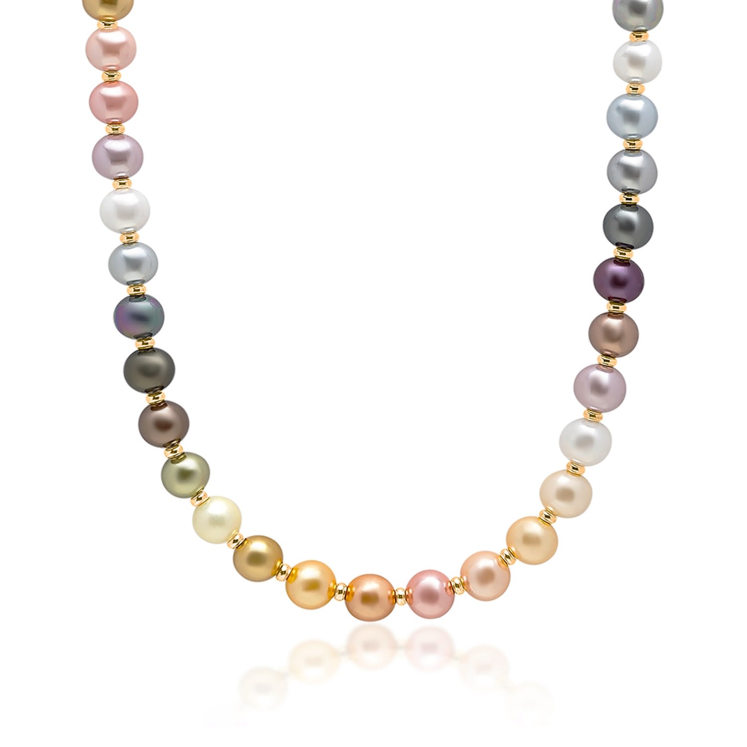 Men's Pastel Pearl Necklace With Gold Nialaya
