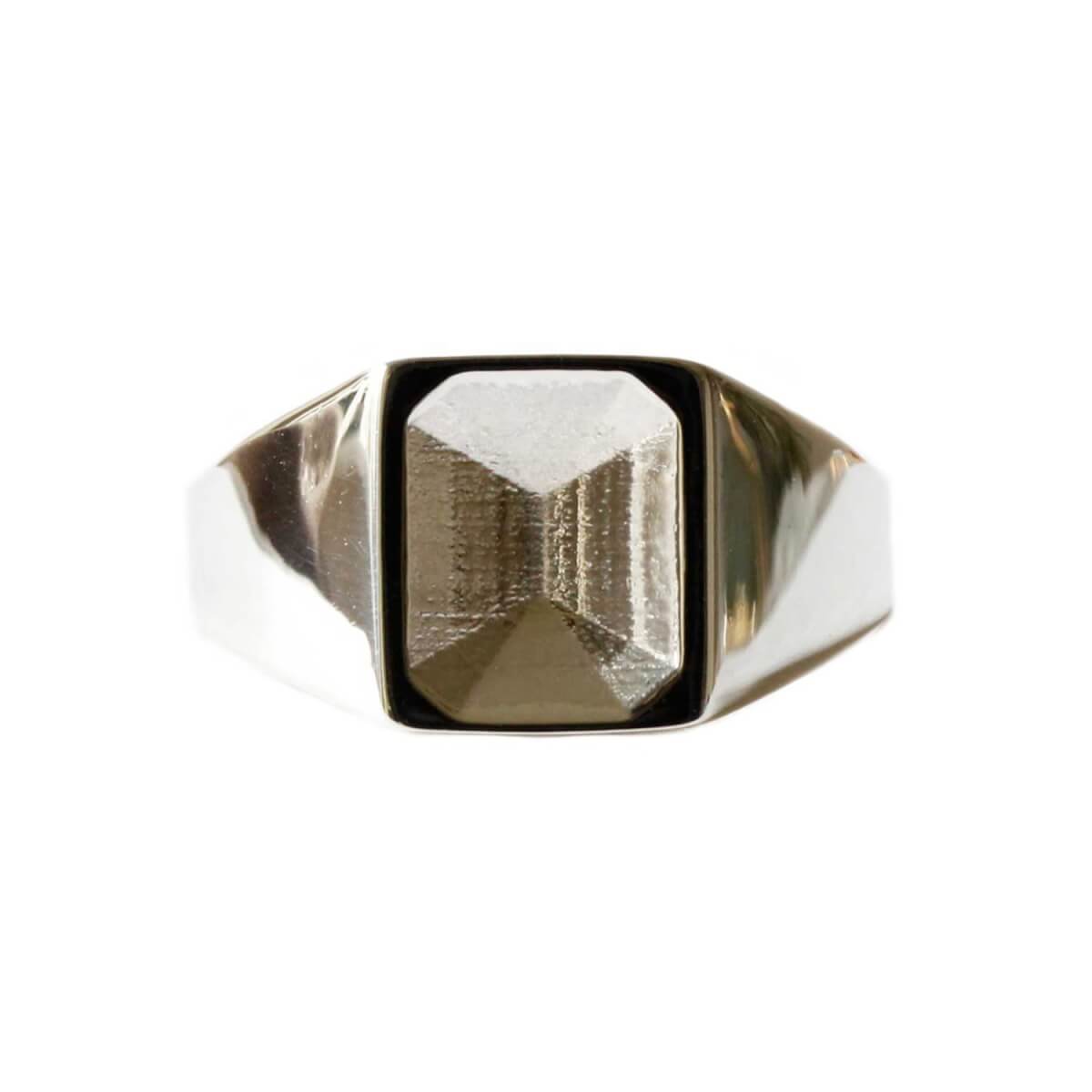 Men's Phantom Emerald Signet Ring - Silver No 13