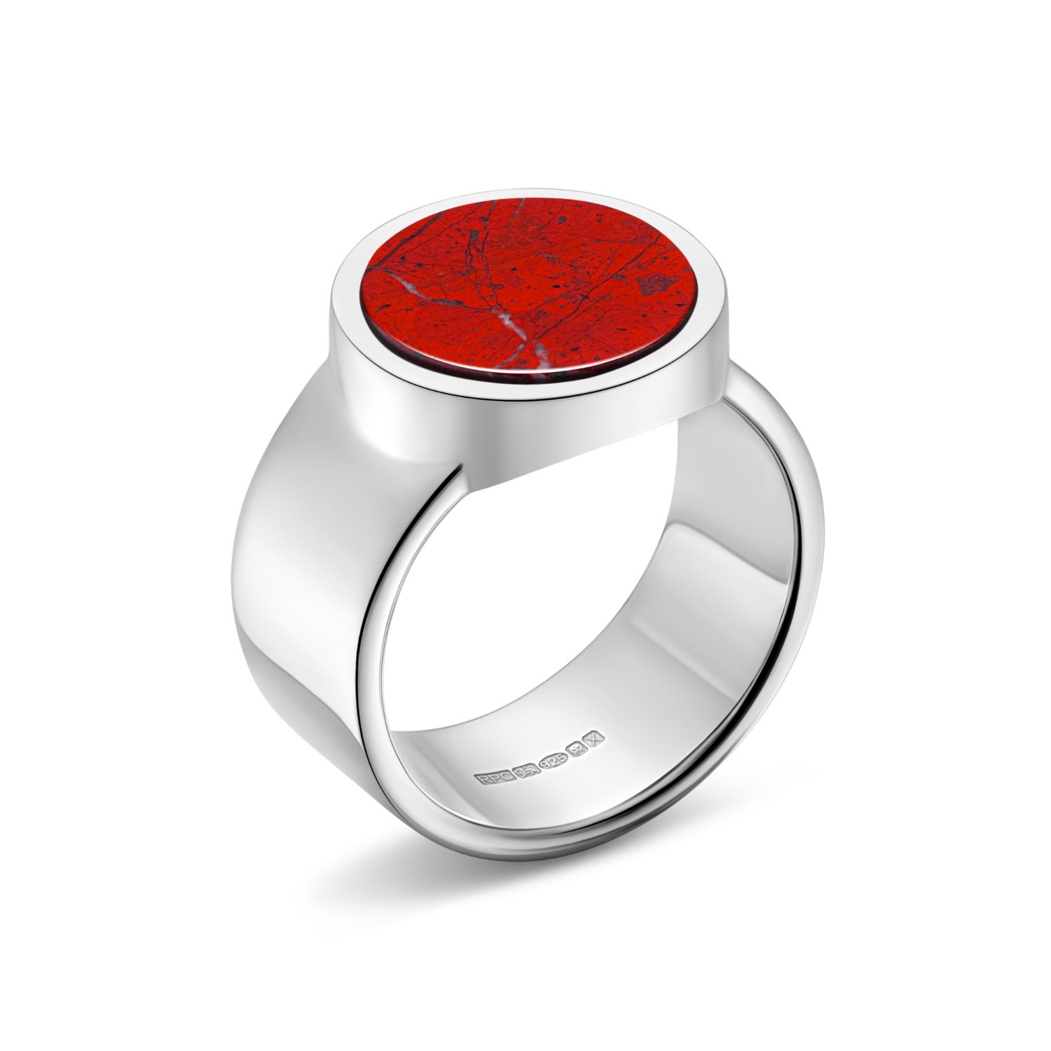 Men's Red / Silver Genesis Red Jasper Ring Rahul Patel Collection
