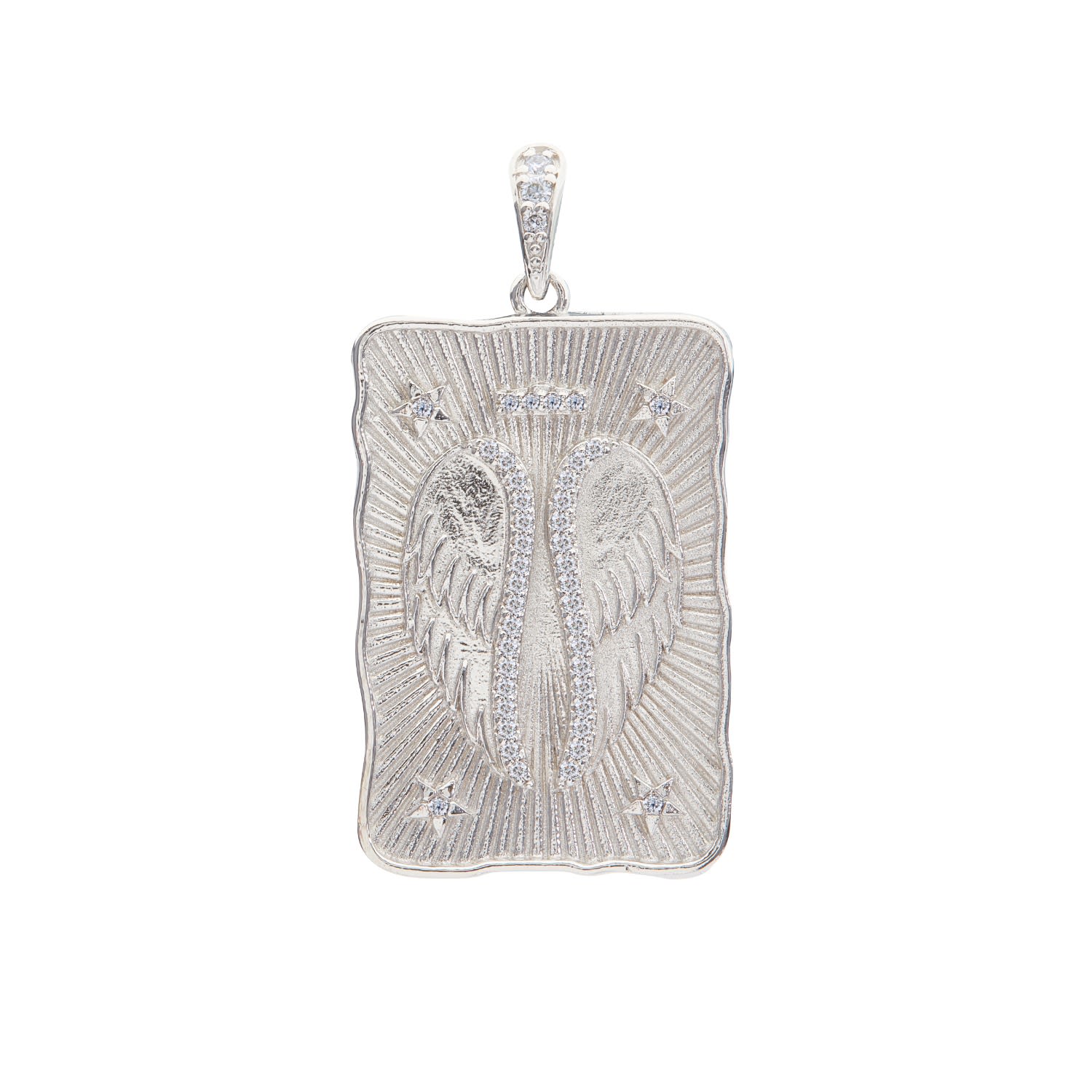 Men's Silver Angel Wing Ss Talisman - Unisex Pendant Only Bloomtine Earth Angel Hq