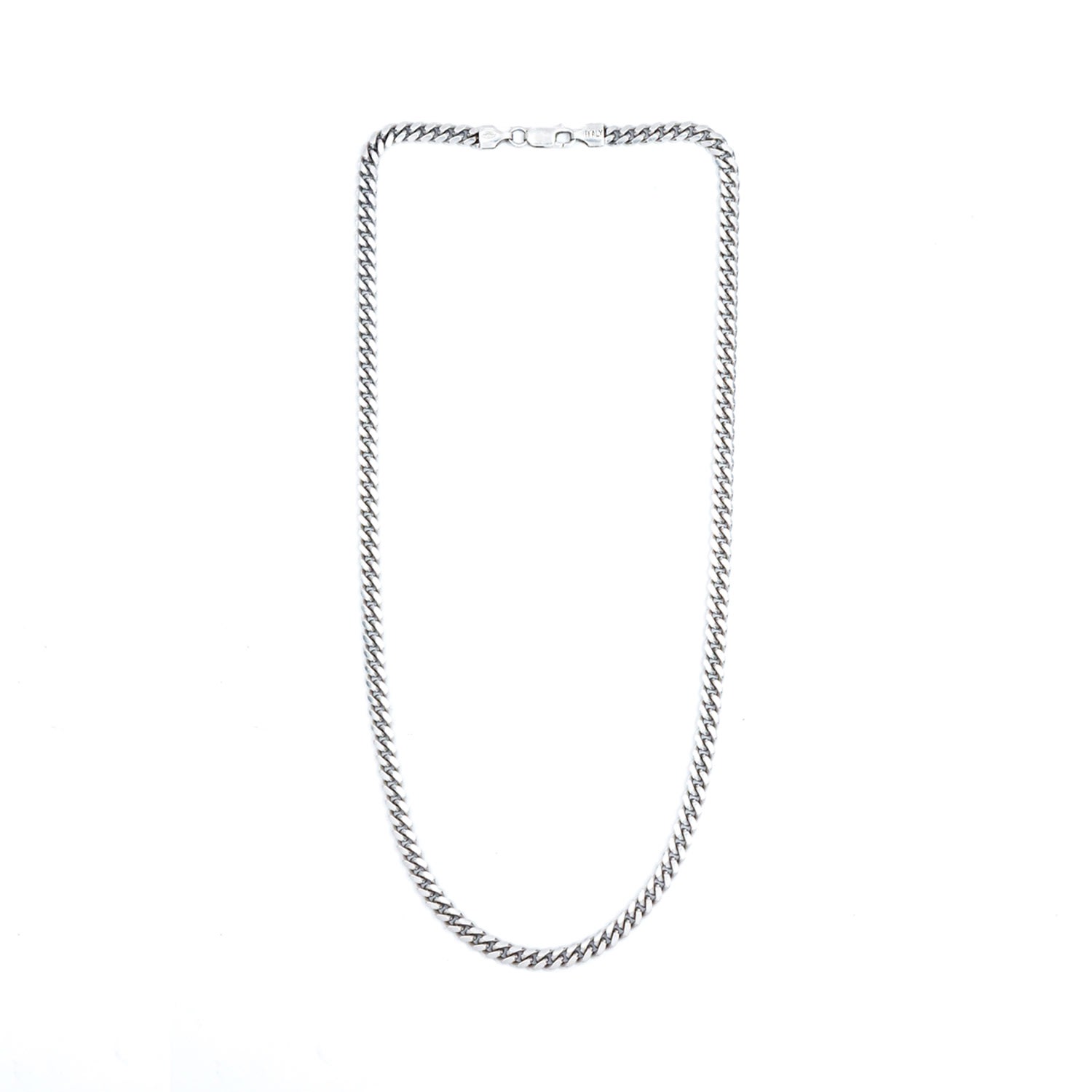 Men's Silver Italian Made 5Mm Miami Curb Chain Necklace Short Undefined Jewelry