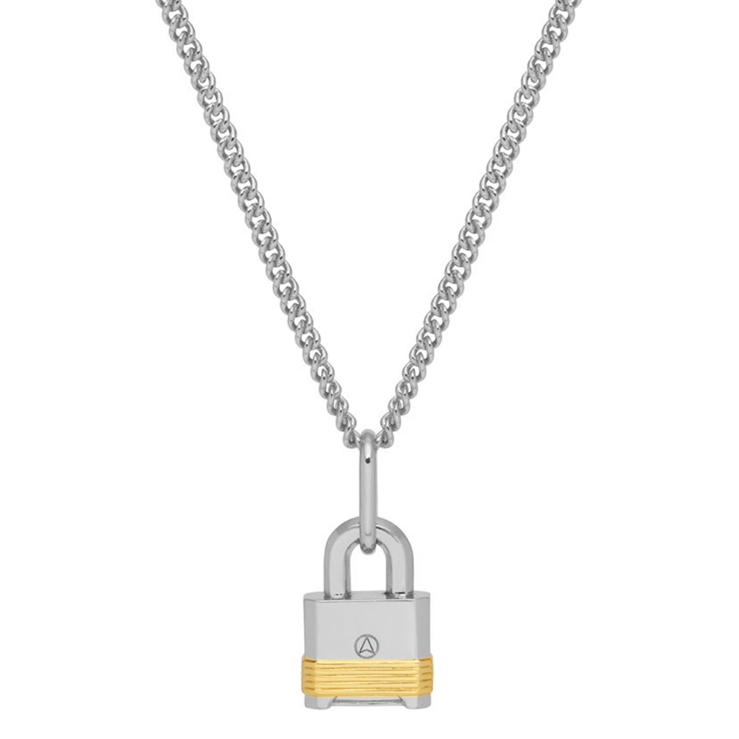 Men's Silver Lock Necklace In Two Tones Northskull