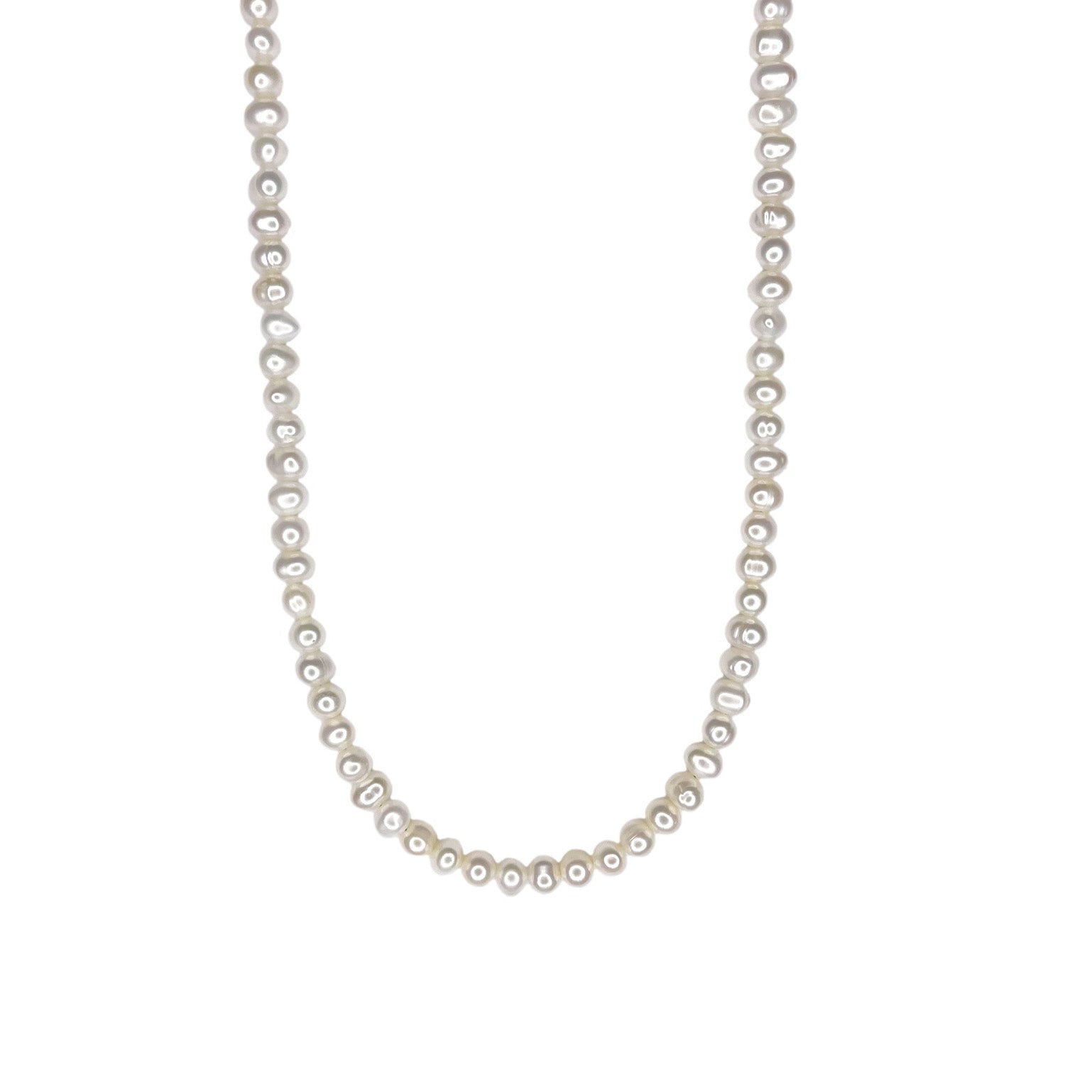 Men's Silver Pearl Necklace Mhart