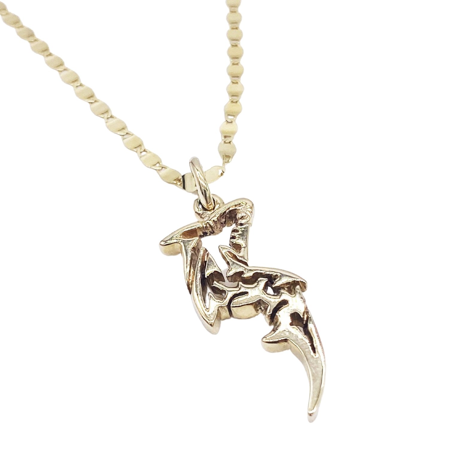 Men's Solid Gold 14K Pendant Shark Necklace Ocean Rebel