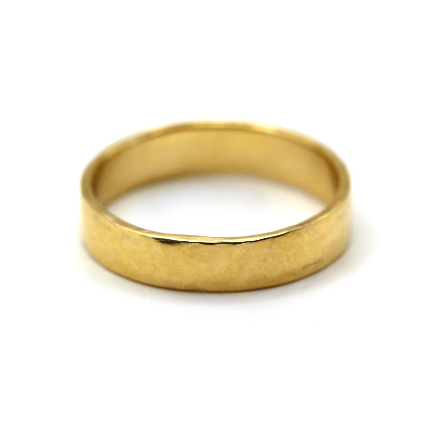 Men's Unique Hammered Texture Yellow Gold Ring Vicstonenyc Fine Jewelry