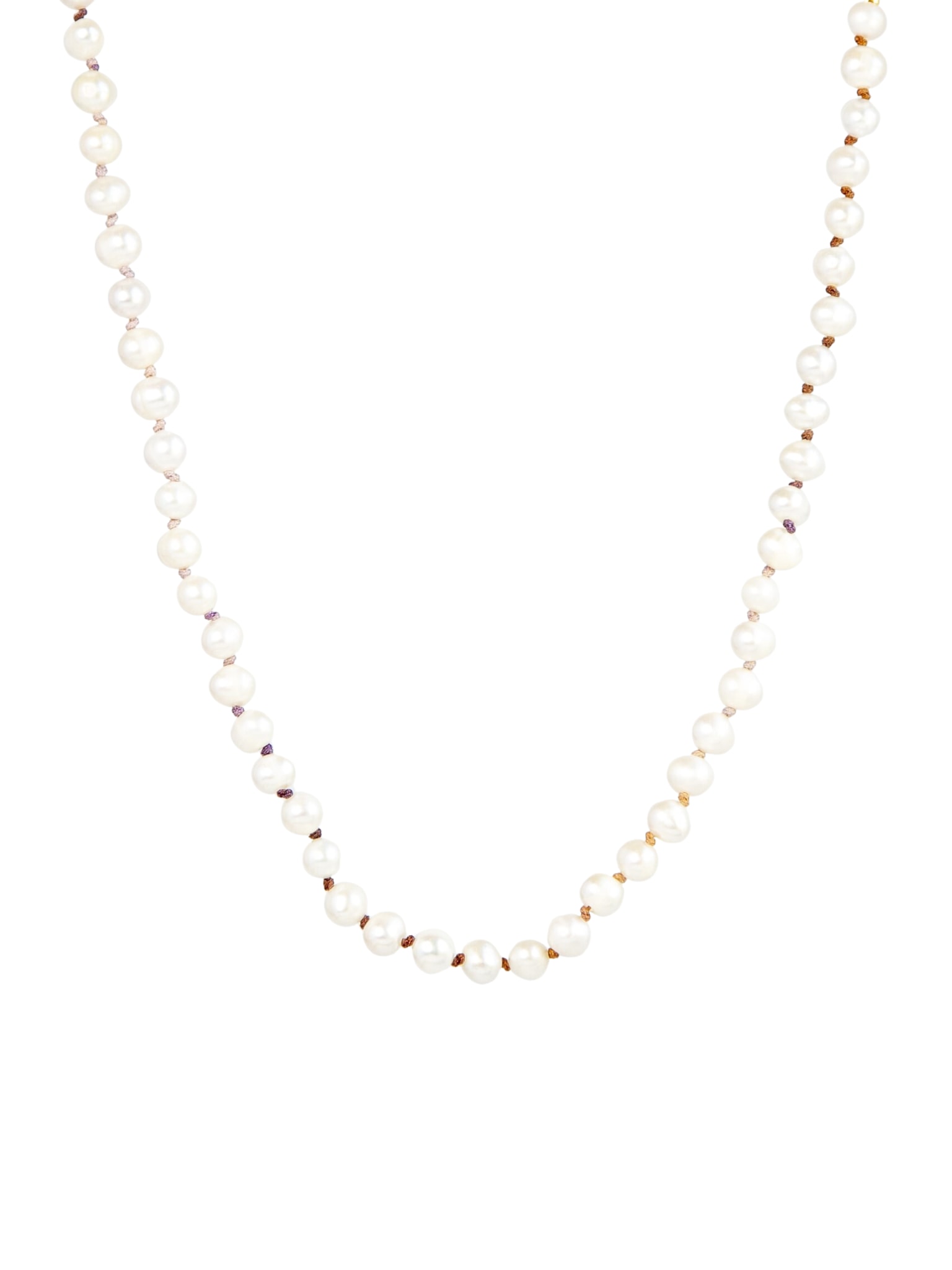 Men's White / Brown Dirty Boy Pearl Necklace Peral