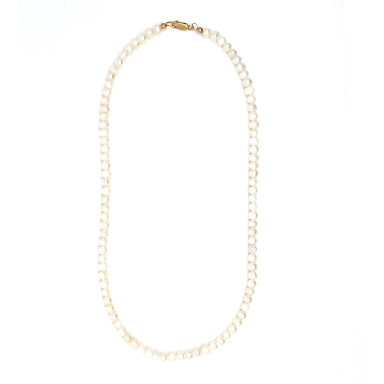 Men's White Freshwater Pearl Beaded Necklace Shar Oke