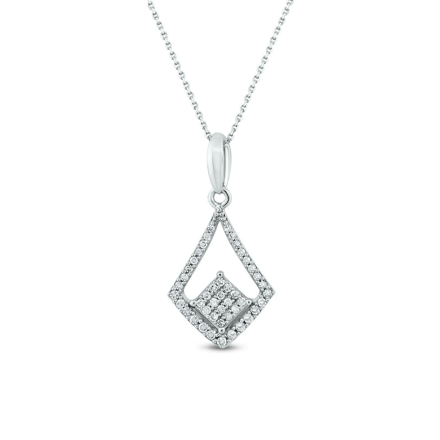 Men's White Gold Diamond Kite Pendant Mansi Jewelry