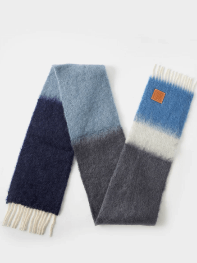 LOEWE Anagram-patch striped mohair-blend scarf £300