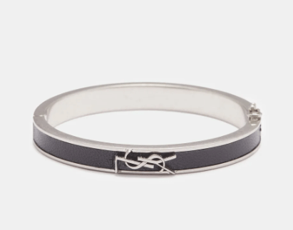 SAINT LAURENT YSL-plaque leather bracelet £465