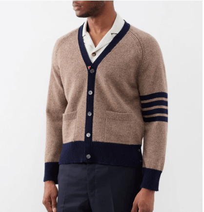 THOM BROWNE Four-bar wool cardigan £1,030