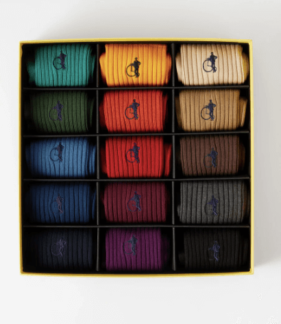 gifts for him LONDON SOCK COMPANY Pack of 15 Simply Seasonal cotton-blend socks £195