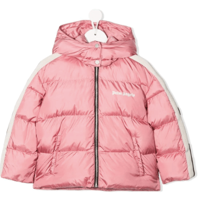 Palm Angels Kids side-stripe hooded puffer jacket £488