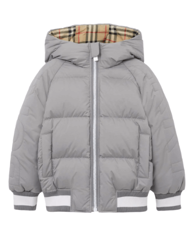 Burberry Kids zip-up hooded puffer jacket £580