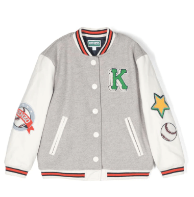 Kenzo Kids logo-embroidery varsity bomber jacket £250