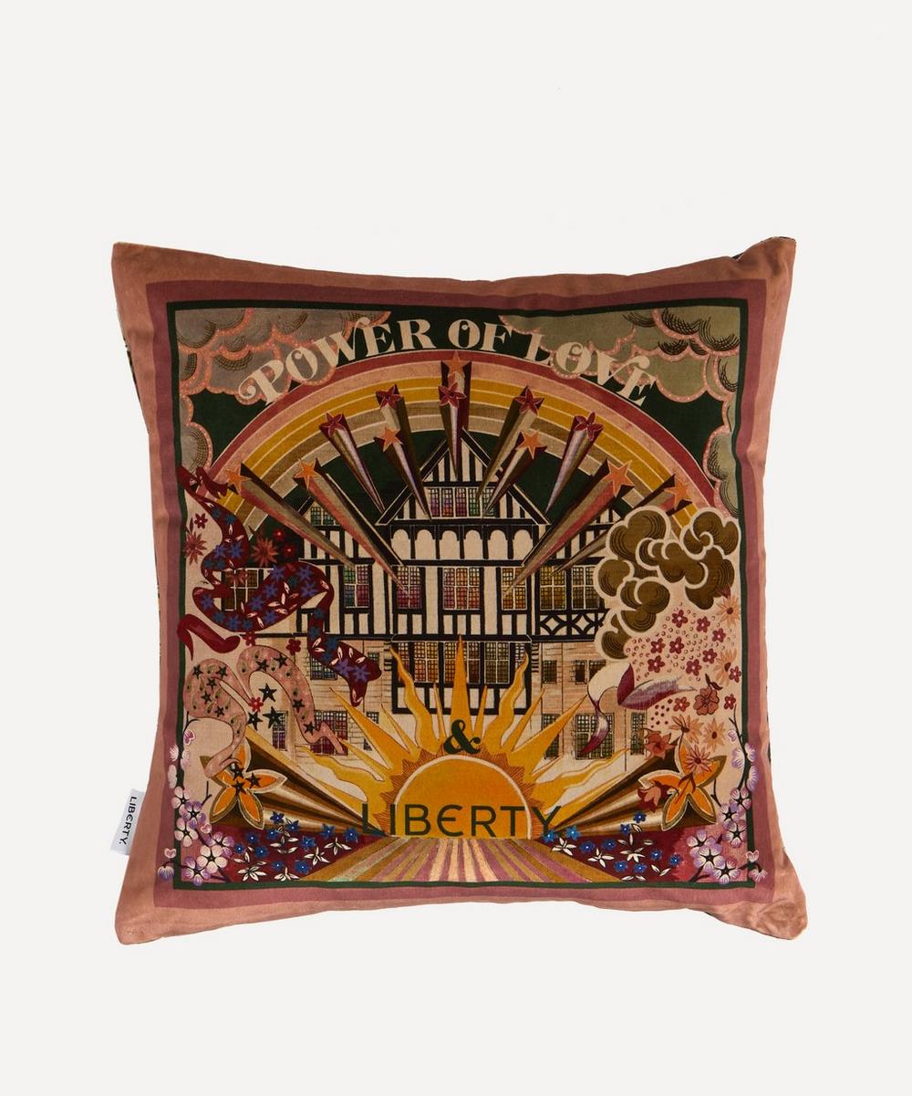 The Power of Love and Liberty Square Velvet Cushion