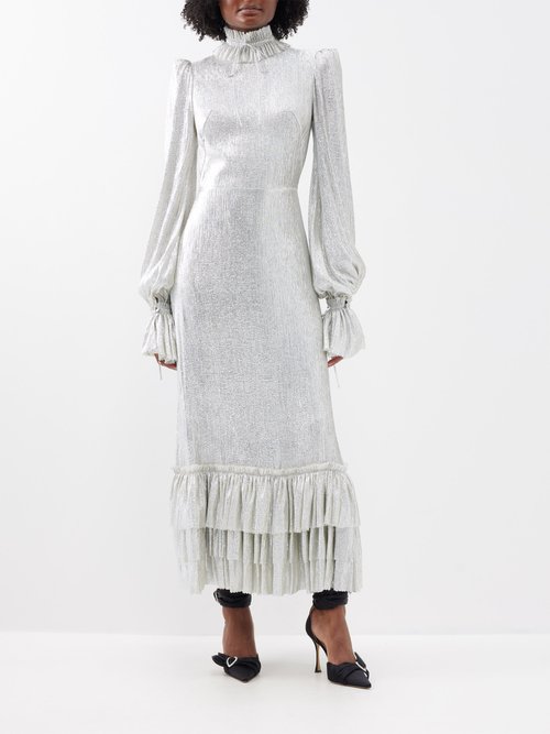 The Vampire's Wife - If I Only Had A Heart Wool-blend Lamé Dress - Womens - Silver