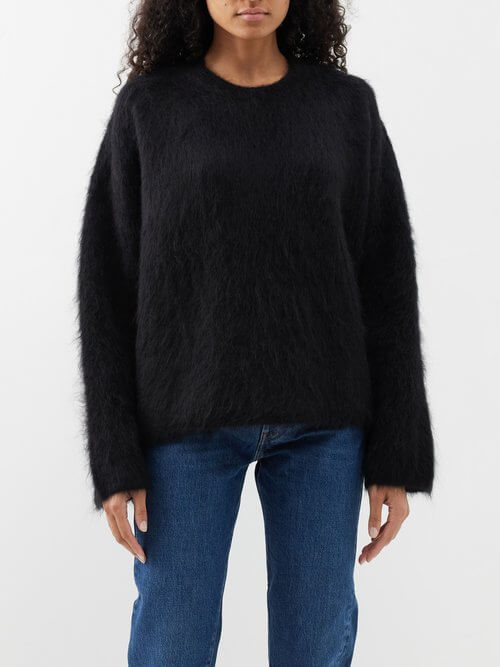Toteme - Boxy Alpaca-blend Sweater - Womens - Black