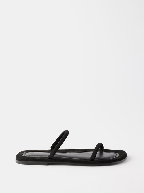 Toteme - The City Suede Sandals - Womens - Black
