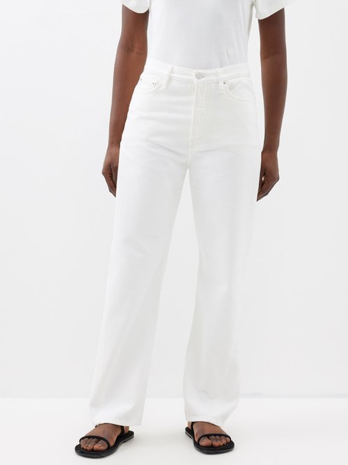 Toteme - Twisted Seam Straight-leg Jeans - Womens - Off White