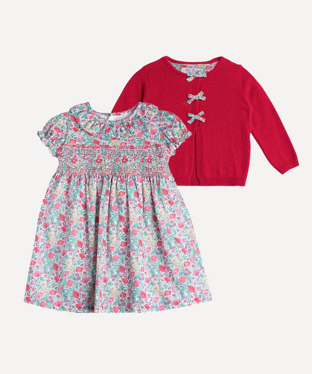 Trotters Little Florence Willow Smocked Dress and Cardigan Set 3-24 Months