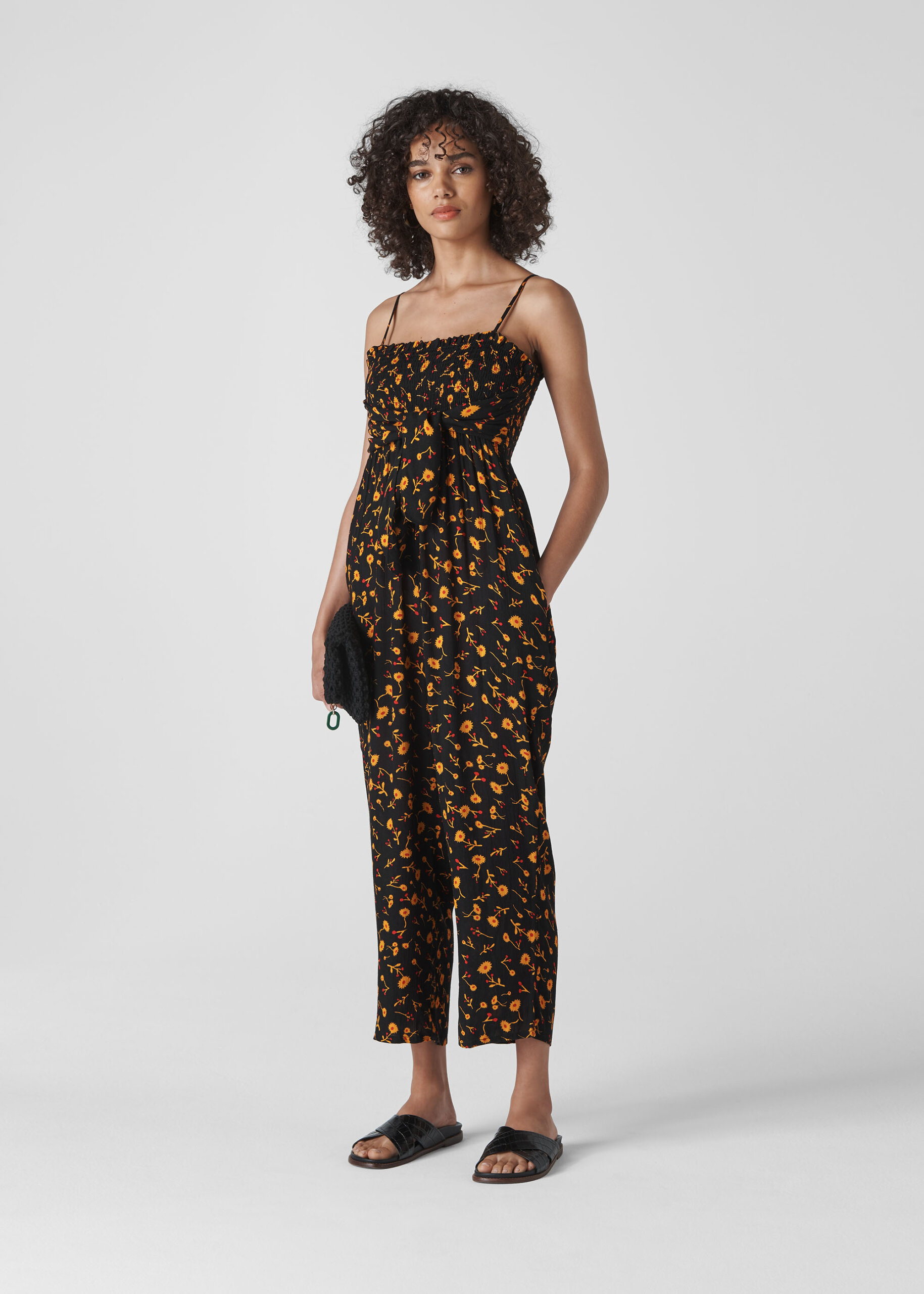 Whistles Women's Aster Floral Textured Jumpsuit