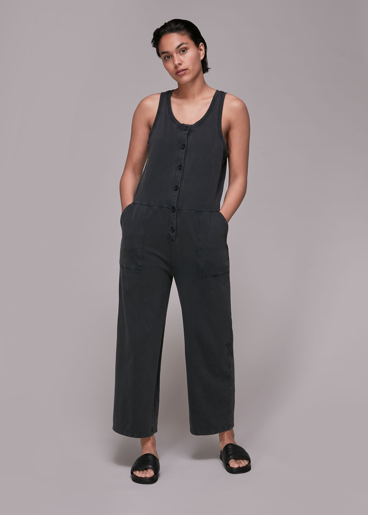 Whistles Women's Jersey Button Front Jumpsuit