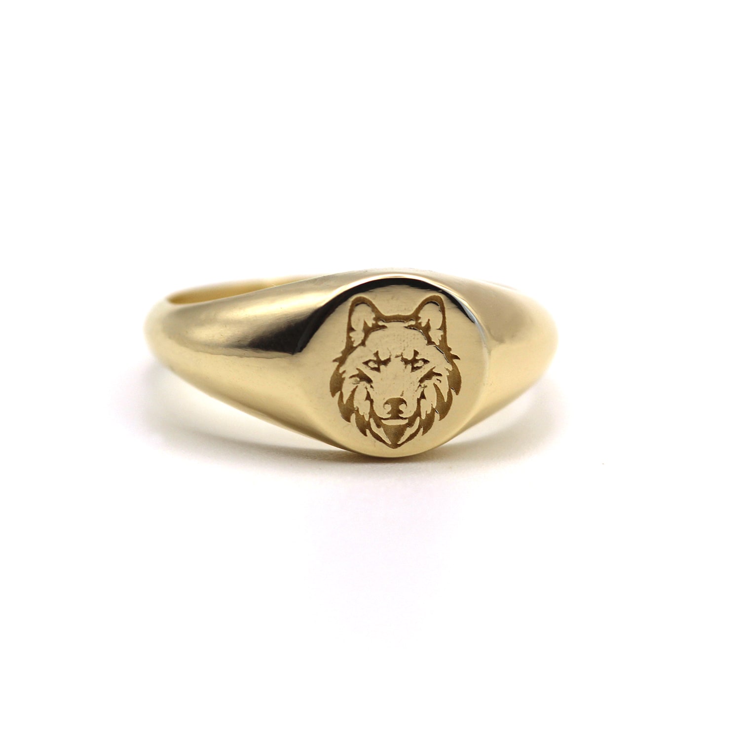 Wolf Signet Yellow Gold Ring For Men Vicstonenyc Fine Jewelry