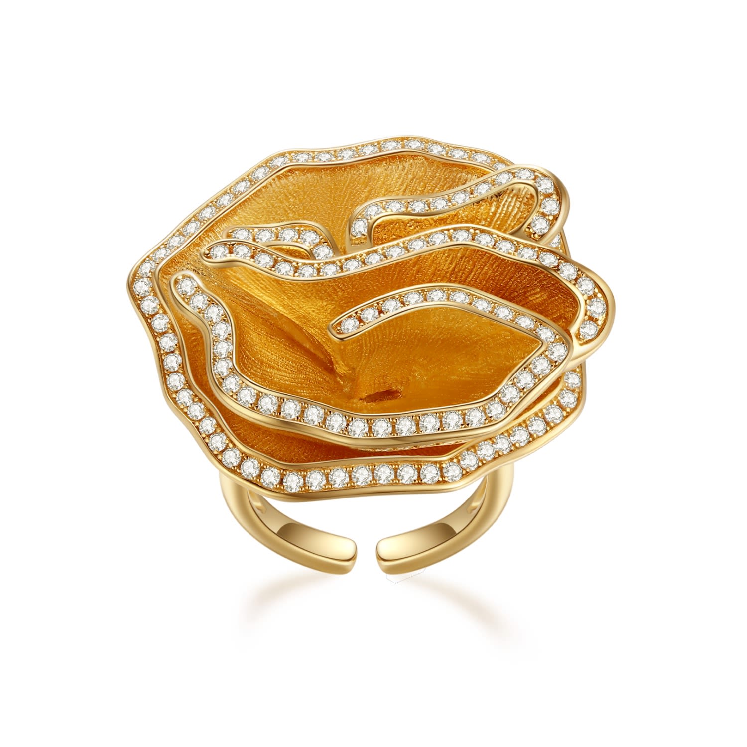 Women's Gold Quintessence Large Flower Ring Georgia Wang Jewellery