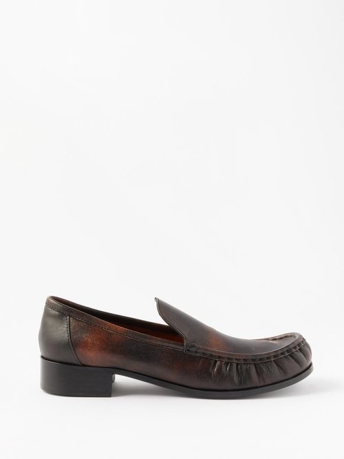 Acne Studios - Babi Due Painted-leather Loafers - Womens - Brown