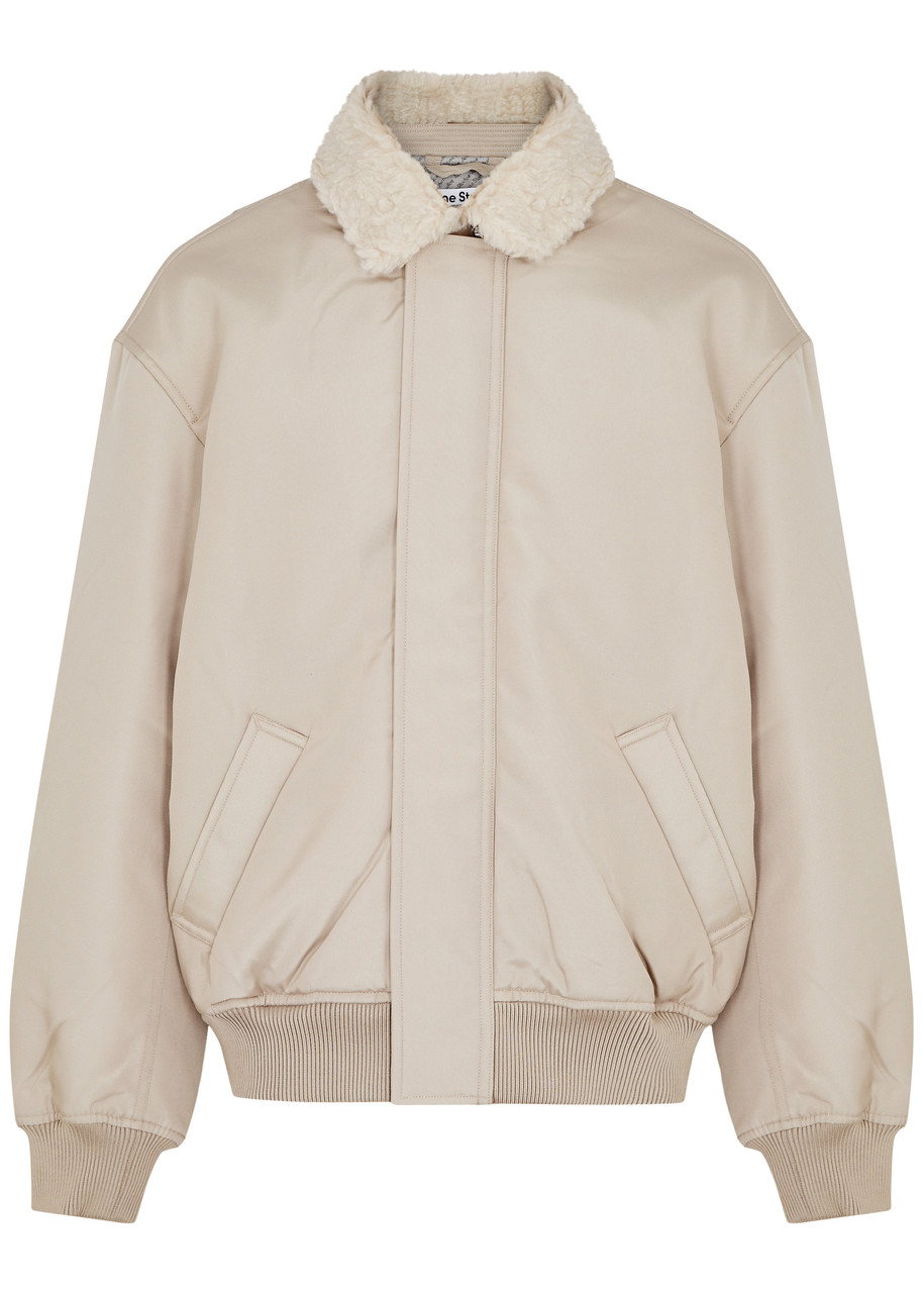 Acne Studios Faux Shearling-trimmed Padded Bomber Jacket - Beige - X/S