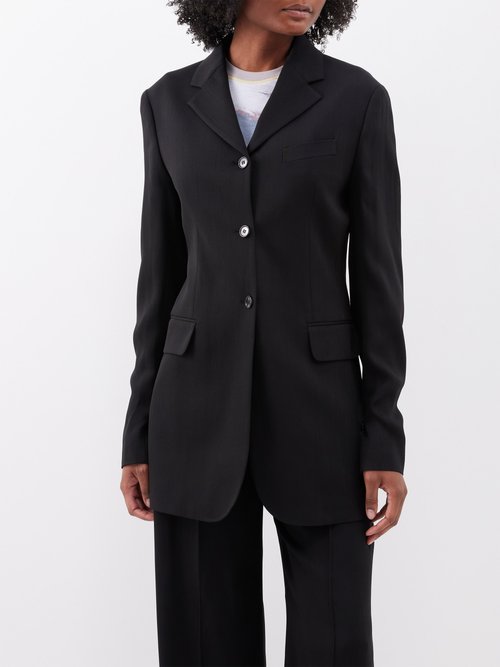 Acne Studios - Jolcie Wool-blend Crepe Suit Jacket - Womens - Black