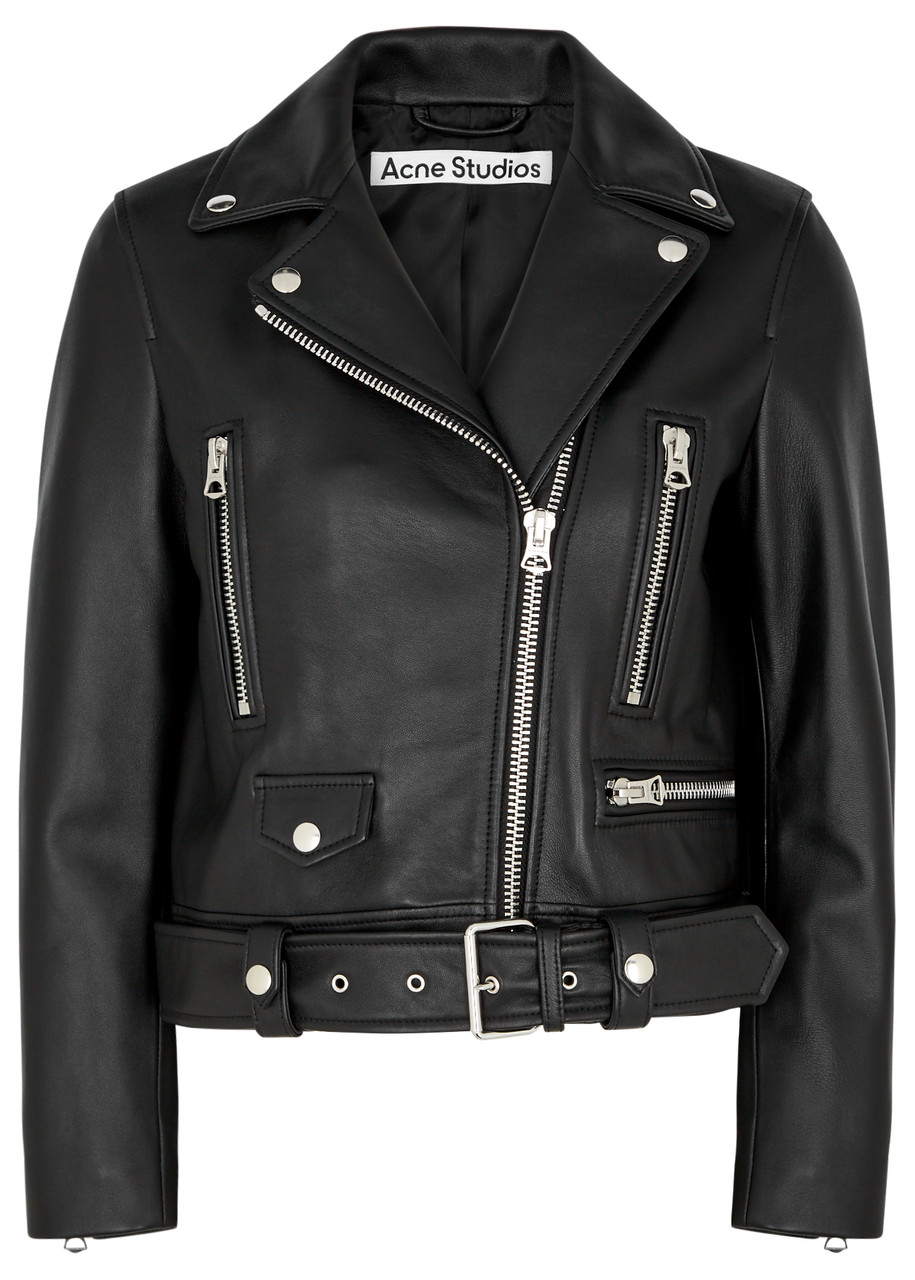 Acne Studios Leather Biker Jacket - Black - 10