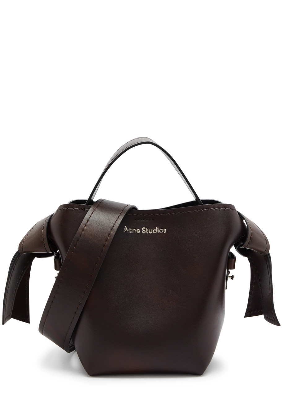 Acne Studios Musubi Mini Leather top Handle bag - Dark Brown