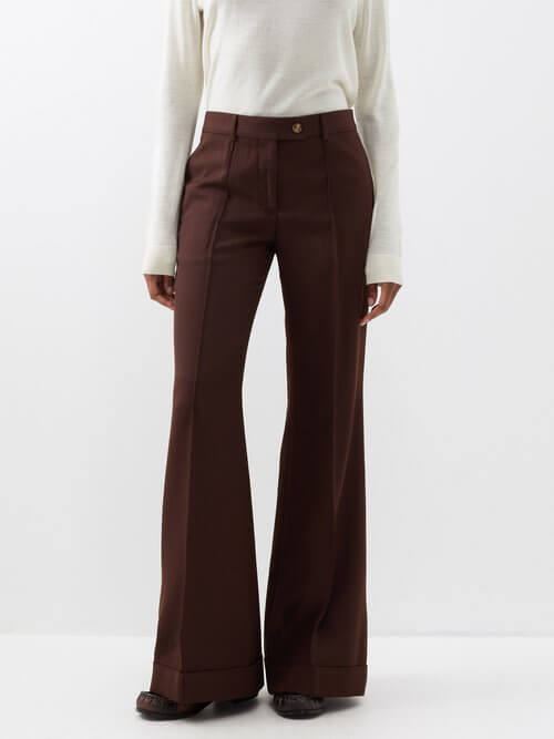 Acne Studios - Pinna Flared Suit Trousers - Womens - Brown