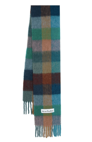 Acne Studios checked logo-appliqué scarf £250