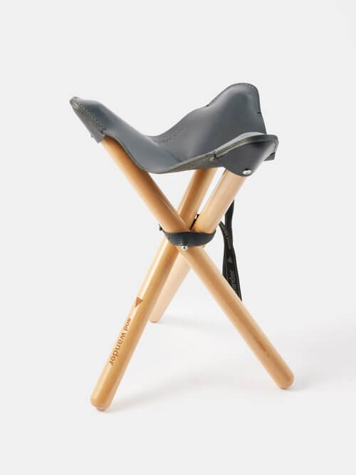 And Wander - Takibi Leather And Wood Stool - Mens - Black